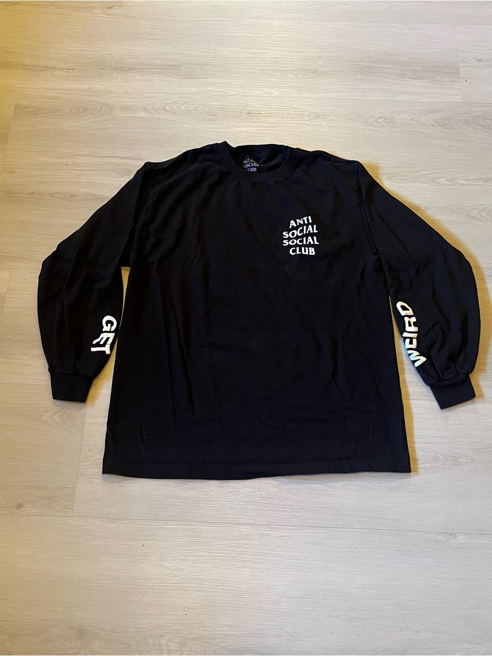 Anti Social Social Club Black Get Weird Long Sleeve Graphic Tee Size L